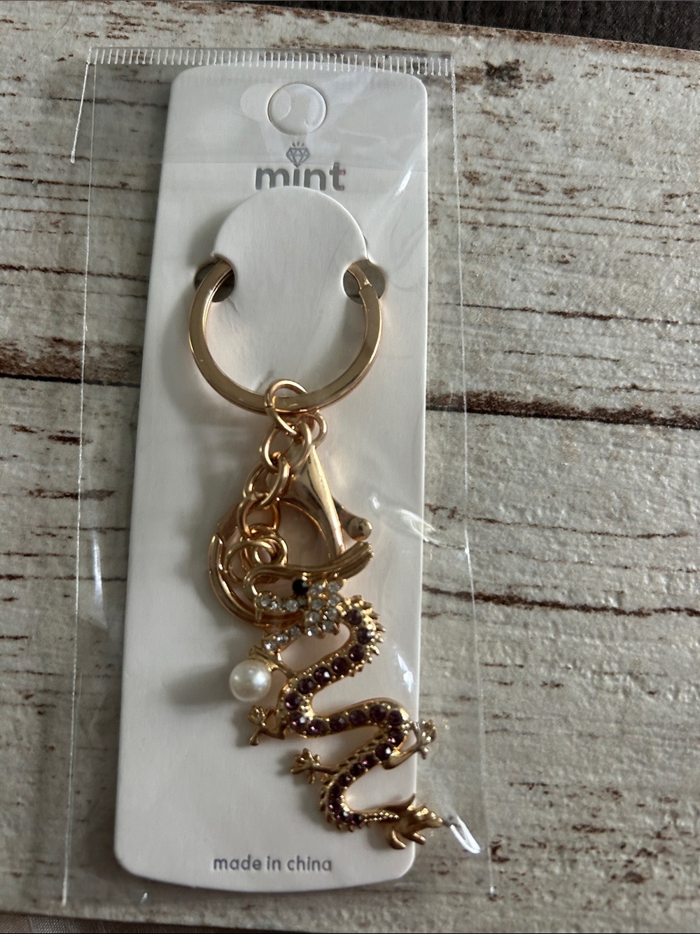 5/$25 Mint Gold Dragon & Pearl Keychain